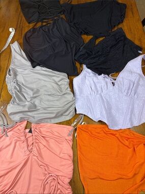 Y2K Bundle of 8 Mixed Media Cropped Top Pieces